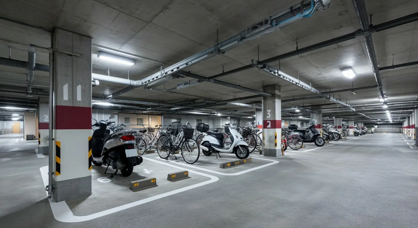 マンション集合住宅のバイク・自転車駐輪場