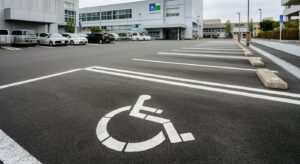 久留米市の駐車場ライン引き